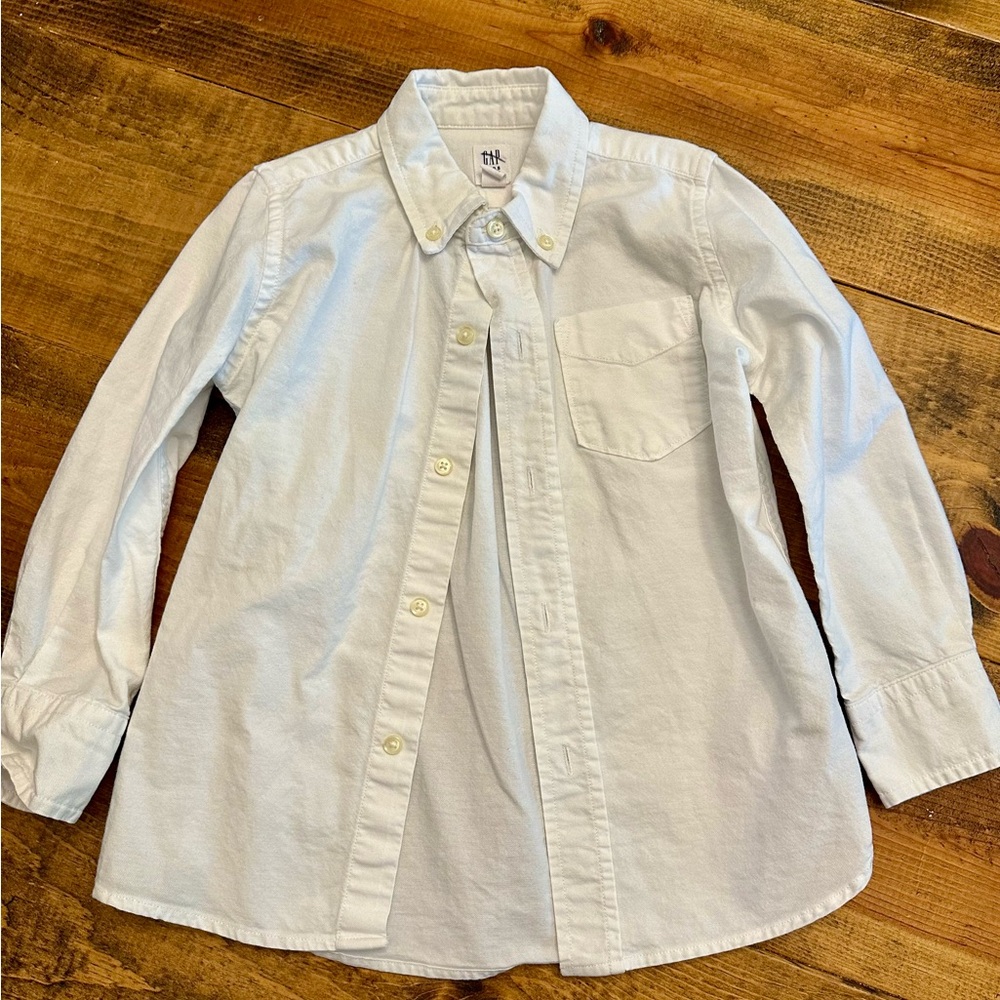 Boys White Button Down - Gap - Size 5